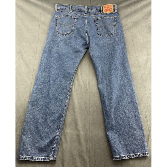 Levi's 505 Jeans Mens 40x32 Blue Denim Regular Fit Straight Leg Stretch Zip Fly - Picture 3 of 12